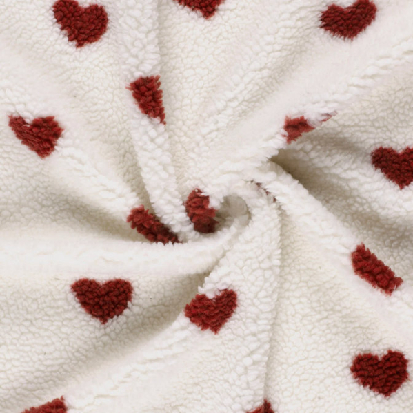 Teddy Bouclè - Herzen - naturweiss